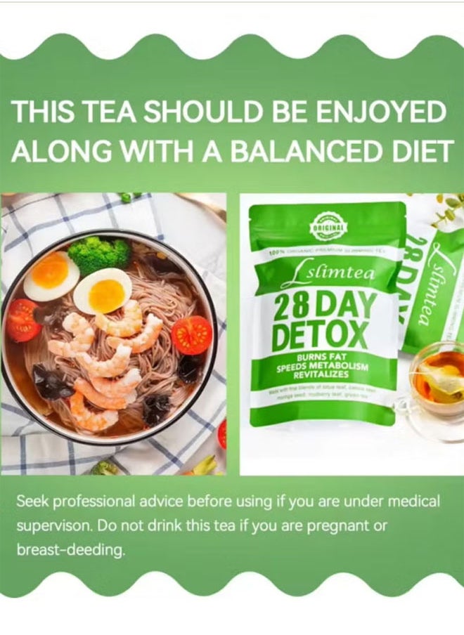 Wins Town - 28-Day Organic Weight Loss Tea Detox Tummy Tea Bags Promotes Fat Digestion and Absorption, Aids Bowel Movement, Supports Stomach Health, Helps Digestion, Reduces Accumulation of Abdominal Fat - Image 1
