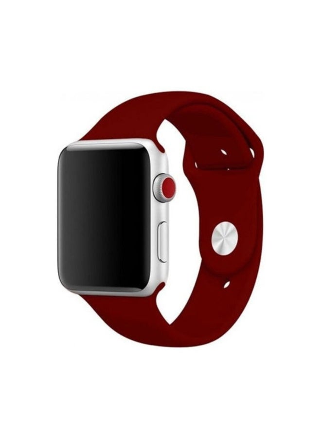Replacement Strap Watchband For Apple Watch Series 7 41mm / 6 / SE / 5 / 4 40mm / 3 / 2 / 1 38mm Wine - Image 2
