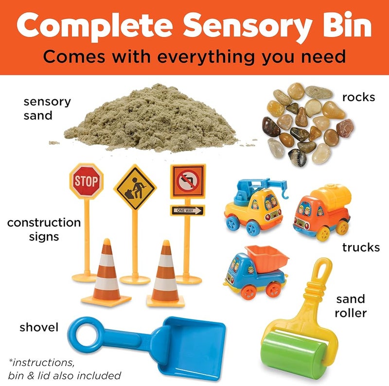 Creativity for Kids Sensory Bin: Construction Zone Playset Sandbox Truck Toys for Kids, 6279000 - Image 3