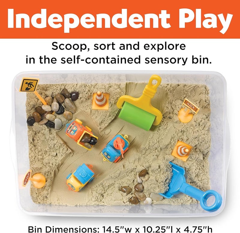 Creativity for Kids Sensory Bin: Construction Zone Playset Sandbox Truck Toys for Kids, 6279000 - Image 5