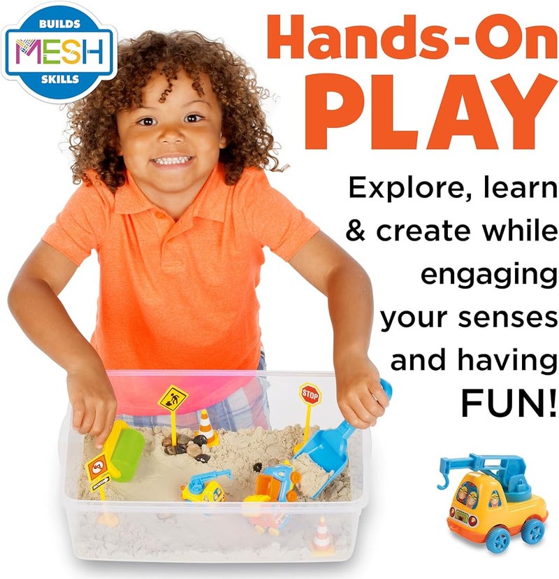 Creativity for Kids Sensory Bin: Construction Zone Playset Sandbox Truck Toys for Kids, 6279000 - Image 2