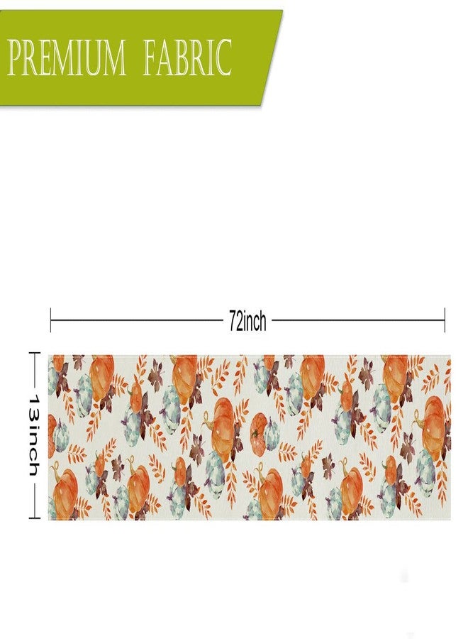 GAGEC Fall Table Runner Watercolor Pumpkin Autumn Harvest Thanksgiving Table Runners Holiday Dining Room Kitchen Table Party Decoration 13 x 72 Inch - Image 2