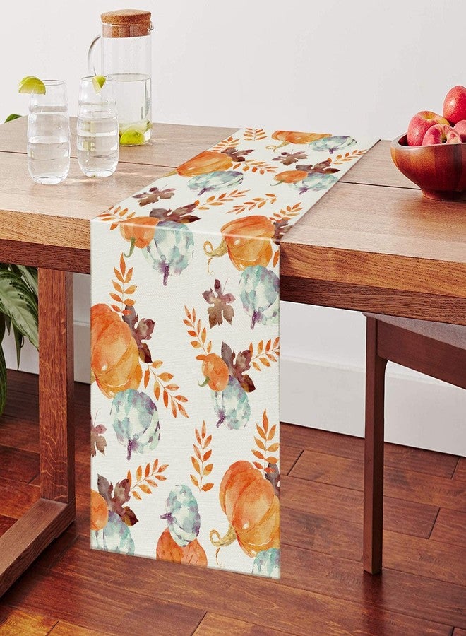 GAGEC Fall Table Runner Watercolor Pumpkin Autumn Harvest Thanksgiving Table Runners Holiday Dining Room Kitchen Table Party Decoration 13 x 72 Inch - Image 4