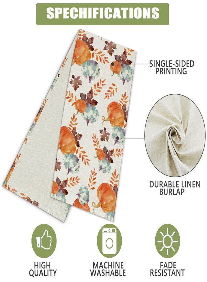 GAGEC Fall Table Runner Watercolor Pumpkin Autumn Harvest Thanksgiving Table Runners Holiday Dining Room Kitchen Table Party Decoration 13 x 72 Inch - Image 3