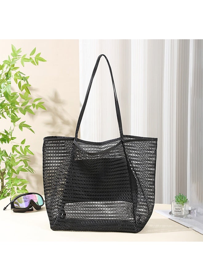 Generic Beach Bag with Mini Pocket, Sandproof, Mesh Beach Tote Bags for Women, Large Foldable Mesh Swimming Pool Travel Bags for Travel Pool Family Beach Vacation  - Image 3