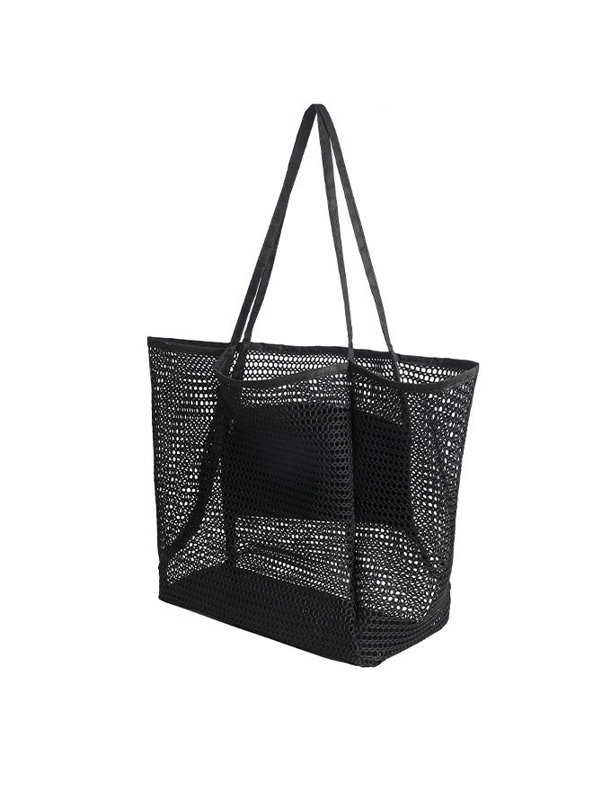 Generic Beach Bag with Mini Pocket, Sandproof, Mesh Beach Tote Bags for Women, Large Foldable Mesh Swimming Pool Travel Bags for Travel Pool Family Beach Vacation  - Image 1