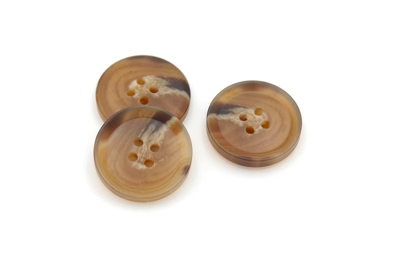 vingol Resin Button 20PCS 4Holes Sewing Craft Round Shape for Clothes Blazer Blouse 15mm Brown 