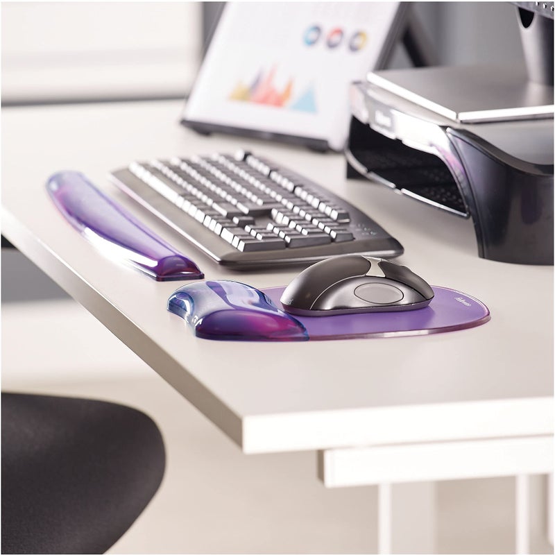 Fellowes Crystals Gel Keyboard Wrist Rest - Purple (91437) - Image 2