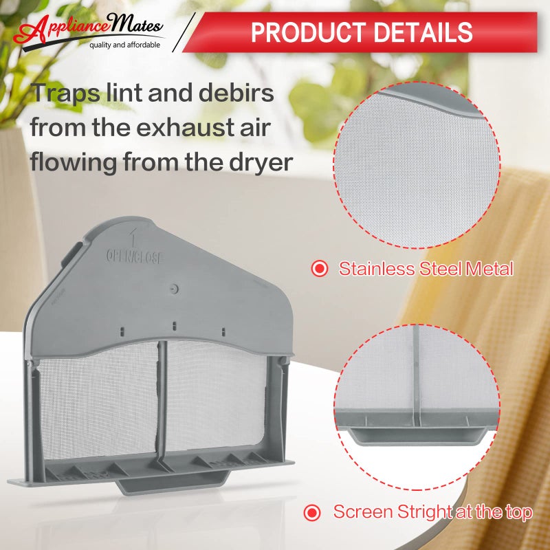 APPLIANCEMATES DC97-16742A Dryer Lint Trap Screen Filter Replacement for Samsung Dryer-Replaces AP5306681, DC61-03048A, DC61-02610A, DV45H7000EW/A2, DV40J3000GW/A2, DVE50R5200W/A3 with Flap and Vent Cleaner Brush - Image 4