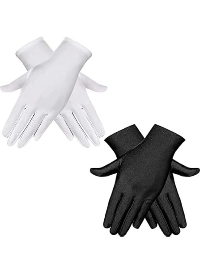 2 Pairs Adult Spandex Nylon Gloves, Soft Lightweight Uniform Gloves for Security Guards, Waiters, Honor Guards, Parade Events, Formal Dress and Sun Protection, One Size Fits Most - Image 1