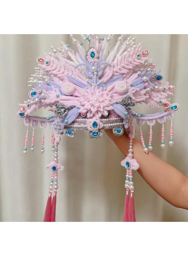DIY Phoenix Crown Headpiece Craft Kit with Chenille Stems & Glue Gun - Image 4