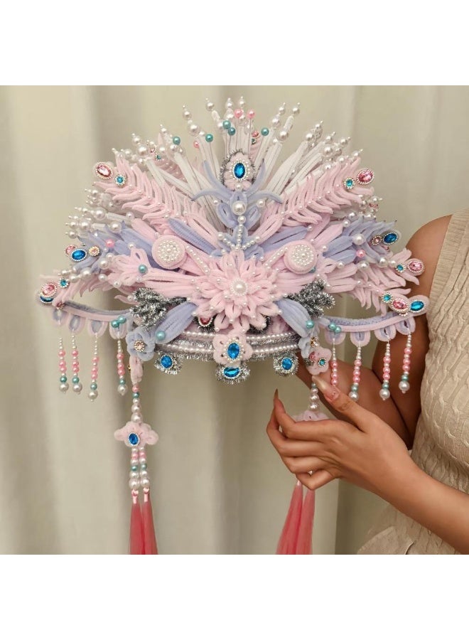 DIY Phoenix Crown Headpiece Craft Kit with Chenille Stems & Glue Gun - Image 5
