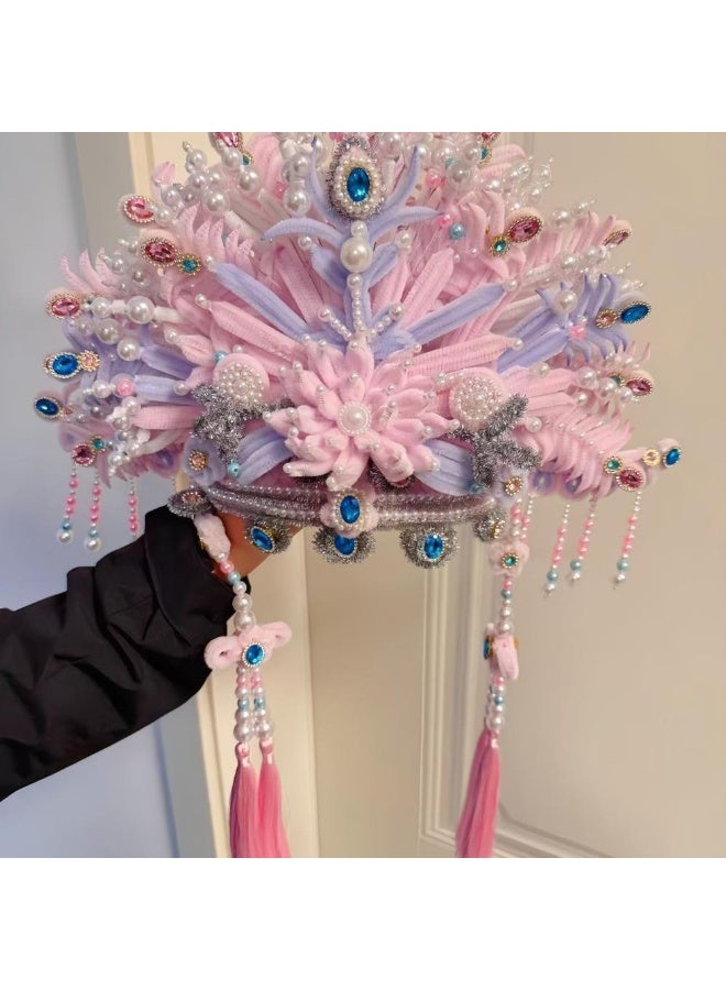 DIY Phoenix Crown Headpiece Craft Kit with Chenille Stems & Glue Gun - Image 2
