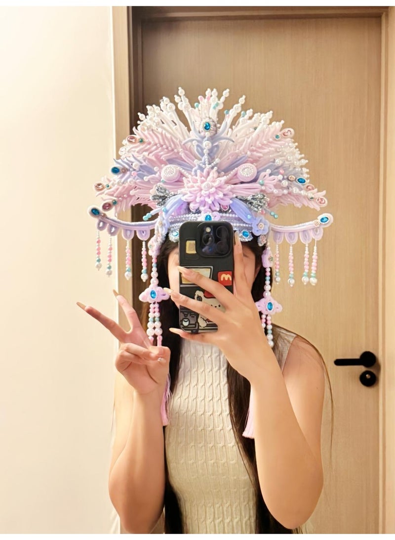 DIY Phoenix Crown Headpiece Craft Kit with Chenille Stems & Glue Gun - Image 3