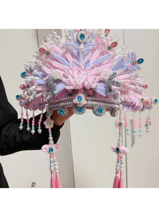 DIY Phoenix Crown Headpiece Craft Kit with Chenille Stems & Glue Gun - Image 1
