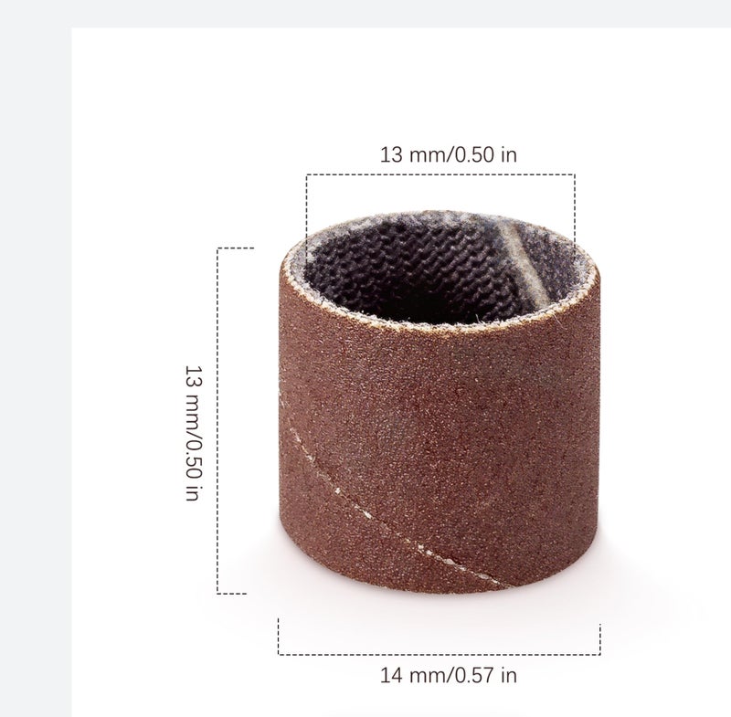 NewZoll 50pcs 400 Grits 1/2 Inch Sanding Bands Sanding Sandpaper Sleeves with 5pcs Sand Drum Mandrels for Nail Drill - Image 2