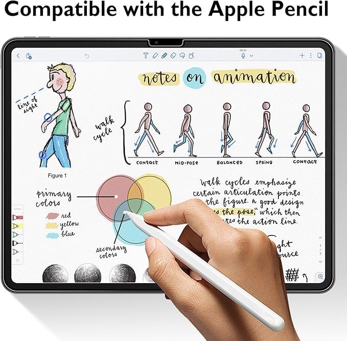 TECHSHIELD Matte Screen Protector for iPad Air 13-Inch(2025/2024, M3/M2), Full Coverage Tempered Glass Face ID & Apple Pencil Compatible - Image 3