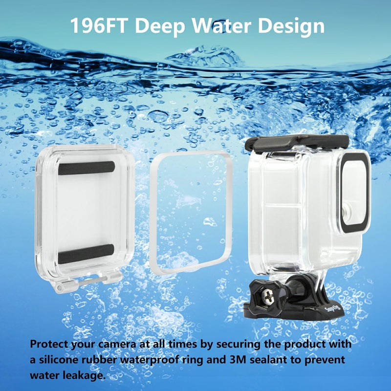 Suptig Waterproof Case Protective Underwater Dive Housing Compatible for GoPro Hero 8 Black Waterproof 196ft (60 Meters) - Image 4