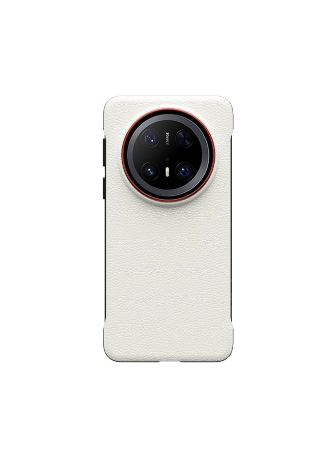 Stryfer Huawei Mate70pro+ غطاء هاتف Huawei Mate70pro غطاء واقي Borderless Lens فتحة كبيرة نصف تغليف نمط ليتشي للرجال والنساء قشرة صلبة - Red Circle Gray - Image 4