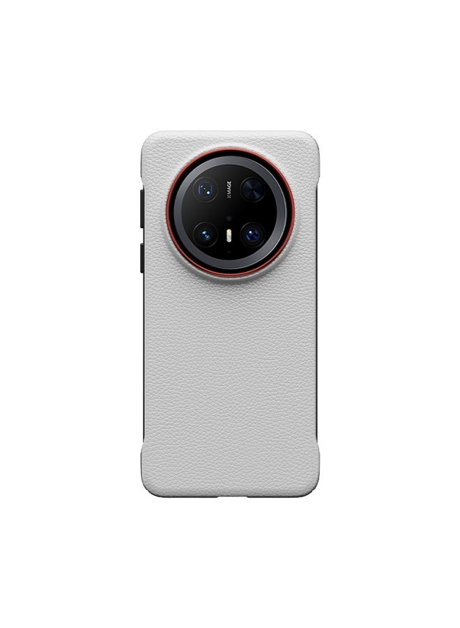 Stryfer Huawei Mate70pro+ غطاء هاتف Huawei Mate70pro غطاء واقي Borderless Lens فتحة كبيرة نصف تغليف نمط ليتشي للرجال والنساء قشرة صلبة - Red Circle Gray - Image 2