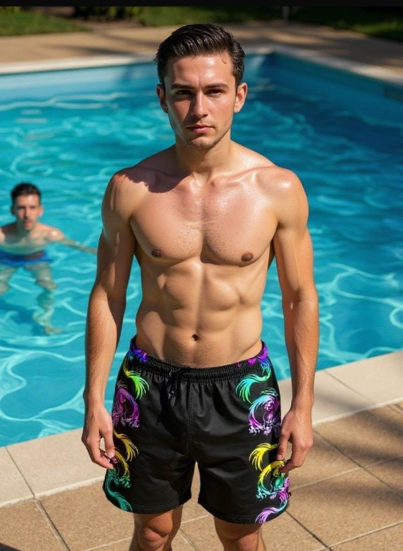 QUTOOB Quick Dry Swimming Shorts Breathable Beachwear Short Pants - Swimming Trunks For Men Swim Jammers - Quick Drying Short Pants for Swimming, Surfing, Diving, Gym Wear Fitness Workout Shorts - Image 2