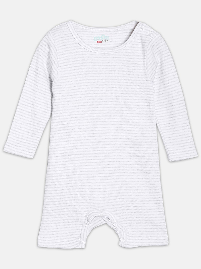 برون طقم رومبرز قطن عضوي مطبوع للأطفال الرضع من برون - أسود وأبيض - قطعتان - Image 3