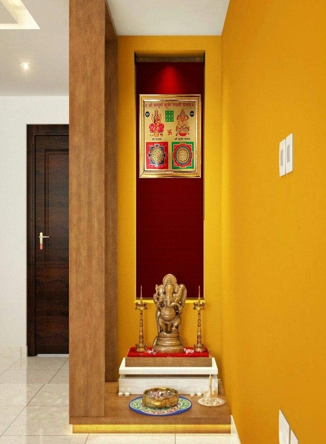 Nature Blaze Sampoorna Kuber Laxmi Yantra for Home Office Decor 11 x 11 Inch Gold Plated Enameled Wall Hanging Decorative Yantra for Festive Puja Diwali Pooja Gifting Purpose Traditional Indian Vastu Decor Item for Indoor Placement - Image 5