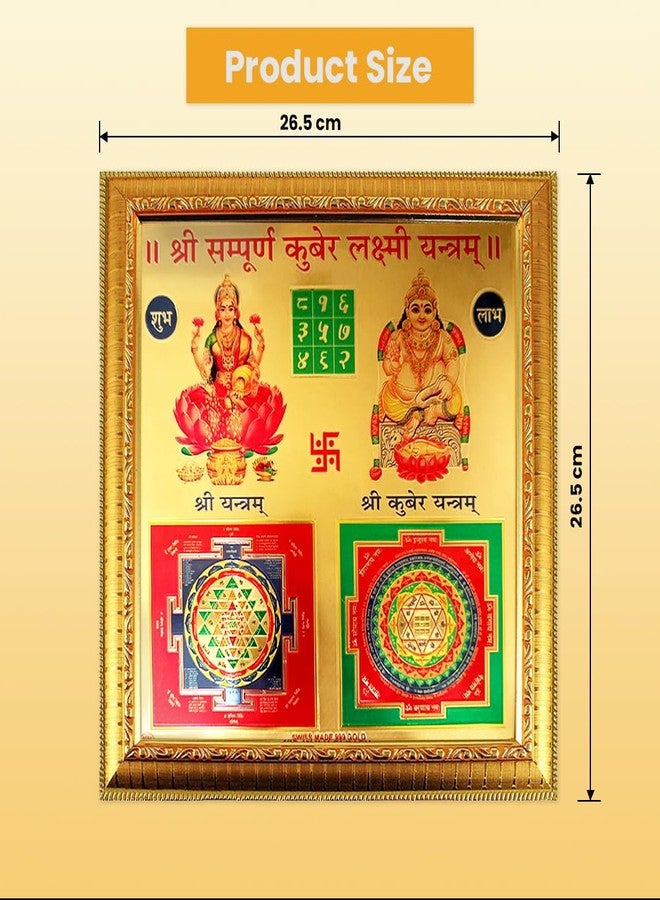 Nature Blaze Sampoorna Kuber Laxmi Yantra for Home Office Decor 11 x 11 Inch Gold Plated Enameled Wall Hanging Decorative Yantra for Festive Puja Diwali Pooja Gifting Purpose Traditional Indian Vastu Decor Item for Indoor Placement - Image 2