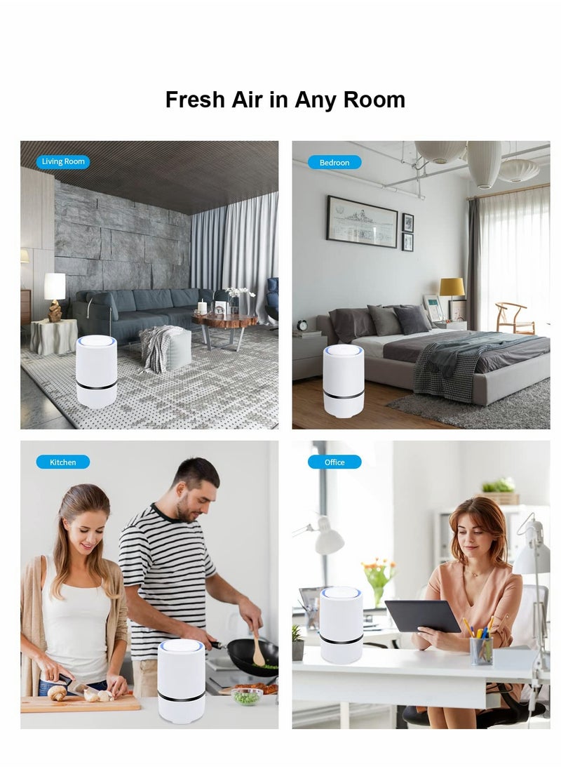 Excefore - Air Purifier for Home with True HEPA Filters,Low Noise Portable Air Purifiers with Night Light, Desktop USB Air Cleaner - Image 1