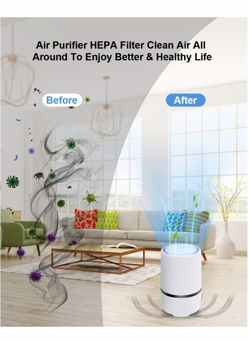 Excefore - Air Purifier for Home with True HEPA Filters,Low Noise Portable Air Purifiers with Night Light, Desktop USB Air Cleaner - Image 1