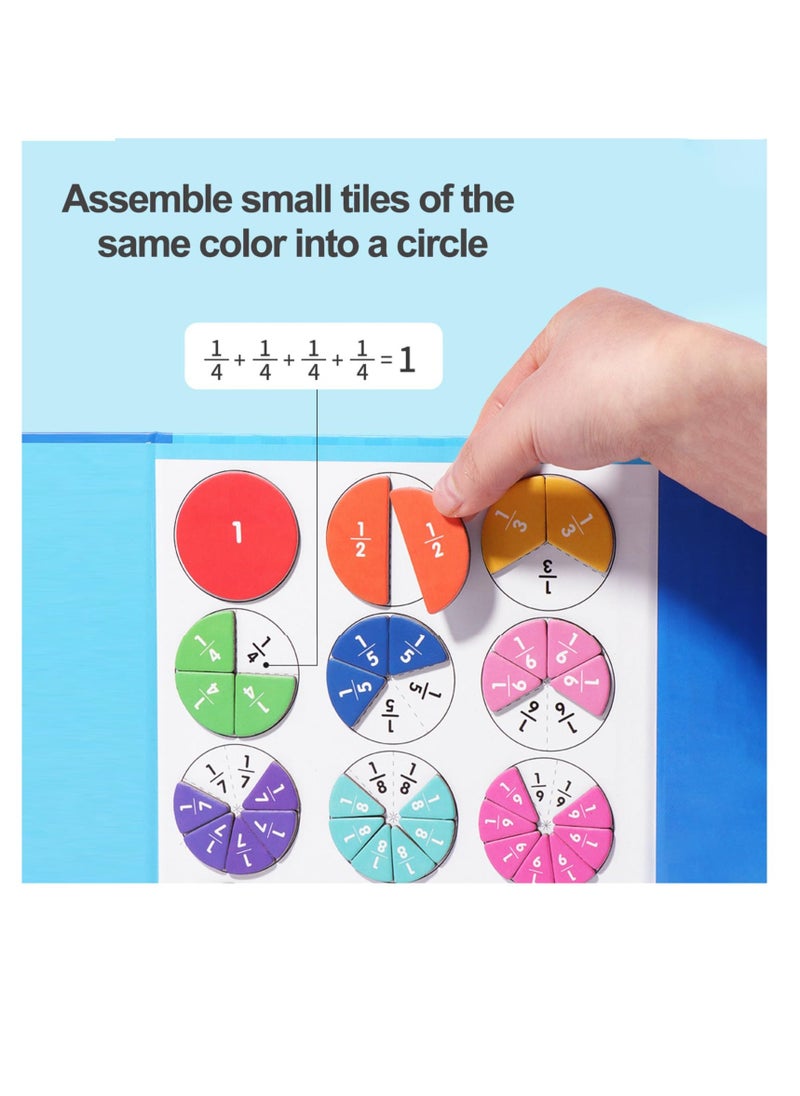 Magnetic Fraction Tiles & Fraction Circles, fractions manipulatives Educational for Elementary School, Learning Games for Elementary School, Math Manipulatives for Elementary School Early  - Image 4