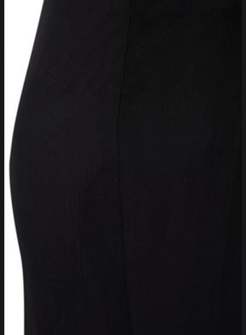 trendyol Black Lined Tulle Maxi Knitted Skirt TWOAW24ET00130