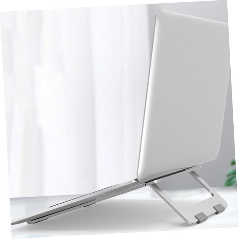 Aluminum Alloy Foldable Laptop Stand Desk Notebook Support Bracket Silver - Image 5