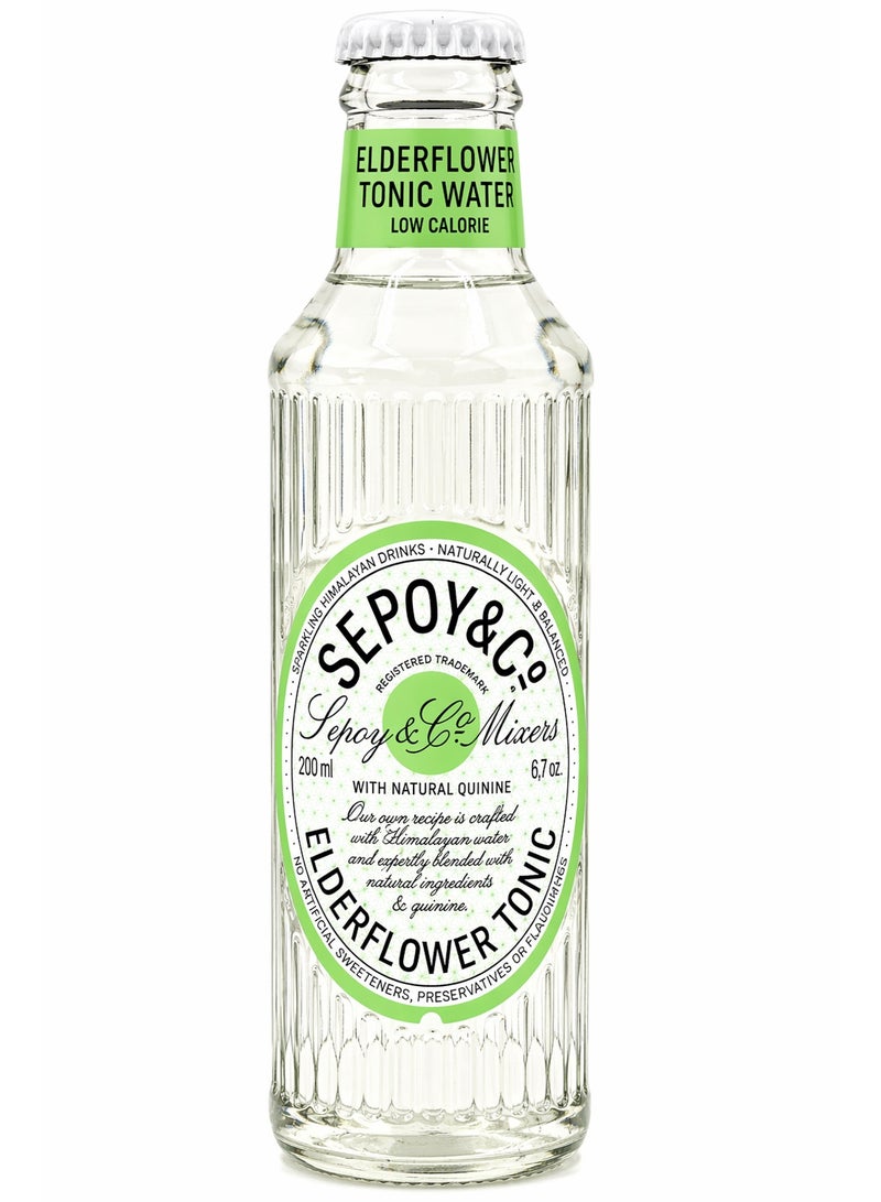 Sepoy & Co Elderflower Tonic Water Low Calorie 200ml Pack of 4 - Image 2
