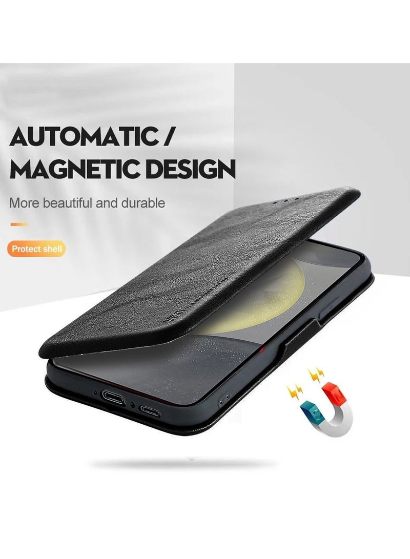 HDCI PU Leather Texture Flip Wallet Case Cover For Samsung Galaxy S24+ / S24 Plus 5G 2024 Black  - Image 4