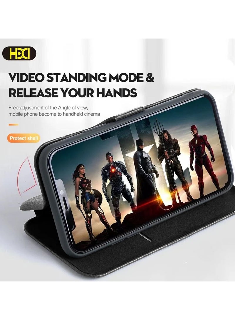 HDCI PU Leather Texture Flip Wallet Case Cover For Samsung Galaxy S24+ / S24 Plus 5G 2024 Black  - Image 3