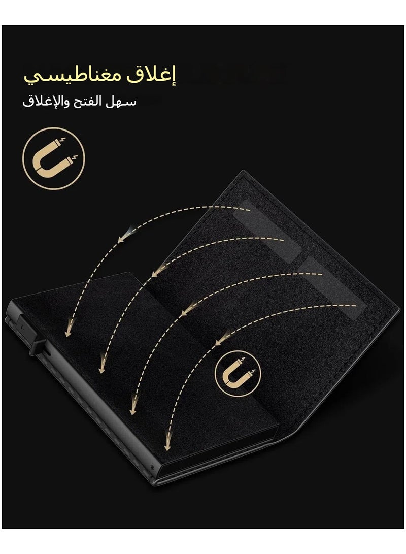 حامل بطاقة محفظة الرجال -حقيبة بطاقة منبثقة، جلود محببة علوية، درع RFID، فائقة الرقة، الحد الأدنى، فائقة الرقة، الجيب الأمامي، سعة 12 بطاقة معيارية نافذة في جهاز فتحة النقد