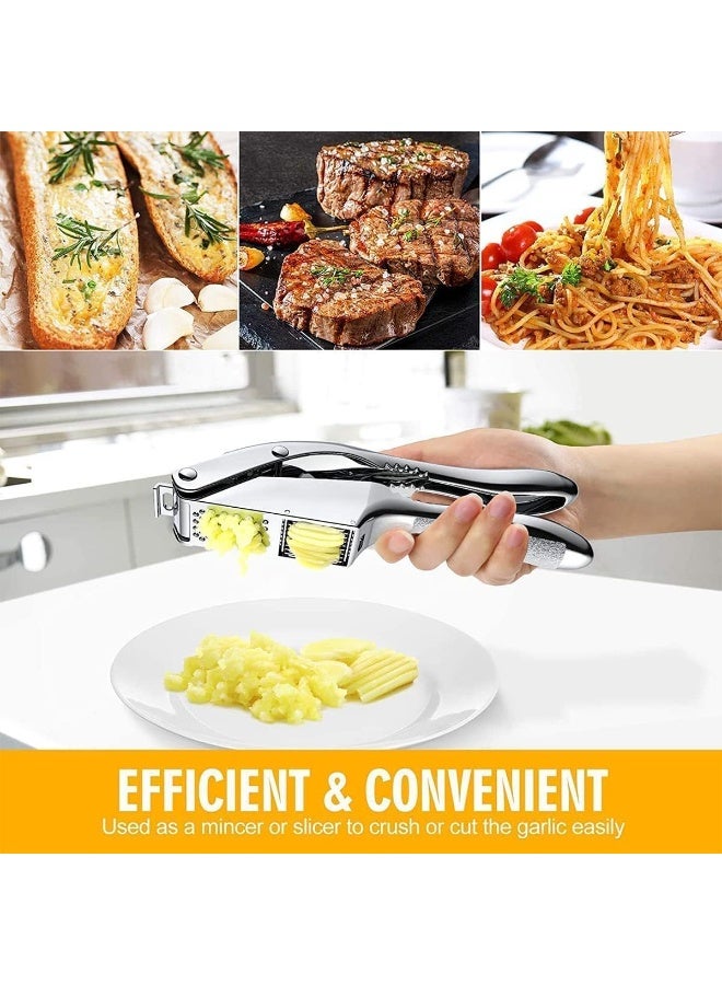 NANAO Stainless Steel Garlic Press, Multi-Function Garlic Tool with Non-Slip Handle, Ideal for Preparing Garlic Paste and Slices, Durable Kitchen Essential for Everyday Cooking - Image 2