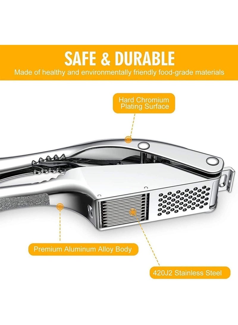 NANAO Stainless Steel Garlic Press, Multi-Function Garlic Tool with Non-Slip Handle, Ideal for Preparing Garlic Paste and Slices, Durable Kitchen Essential for Everyday Cooking - Image 4