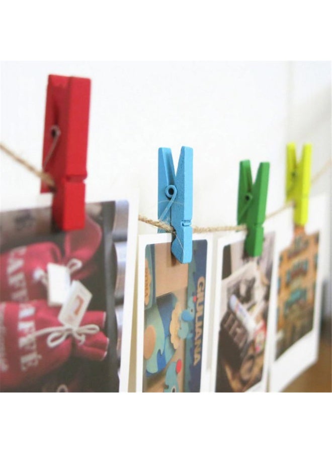 Multicolor Wooden Clothespins Clips Set – Colorful Mini Photo Paper Display Clips set of - Image 5