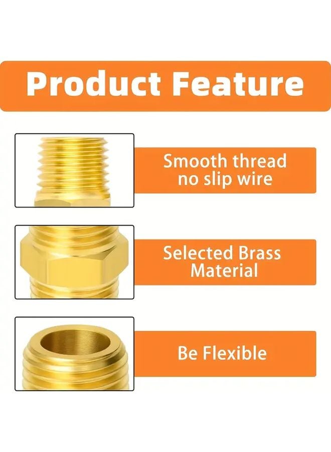 Brass Double Nipple G1 Inch 32 5mm External Thread 2pcs Dual Hexagon Connector Fitting - Image 4