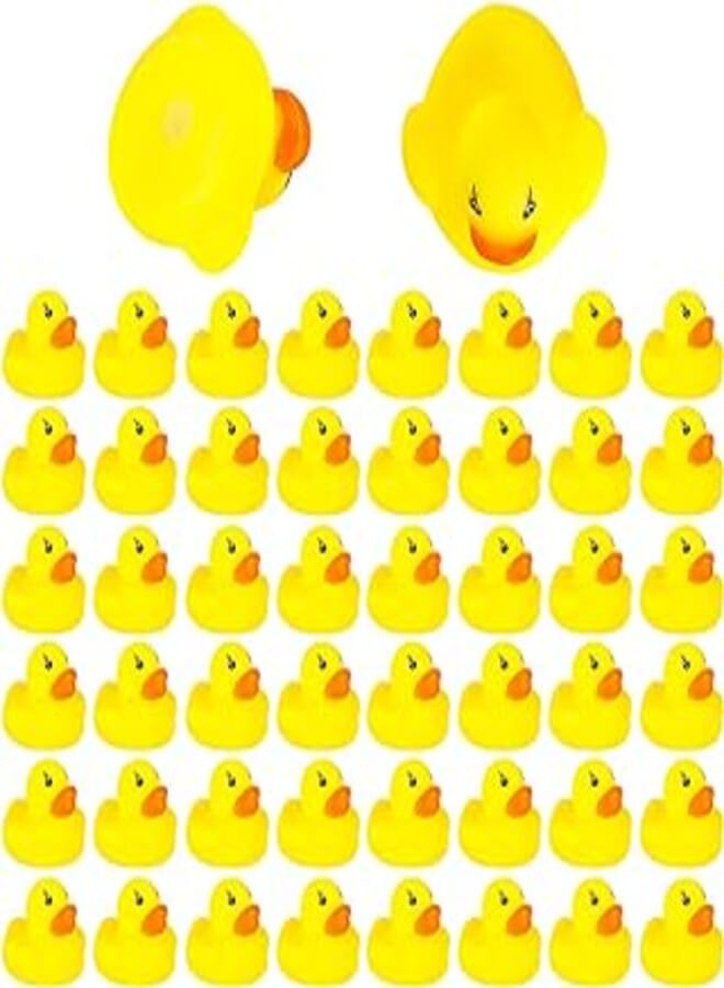 DERAYEE Pack of 50 Yellow Mini Bath Ducks Floating Bath Toy Set Classic Squeaky Duck for Children Shower Birthday Party Item