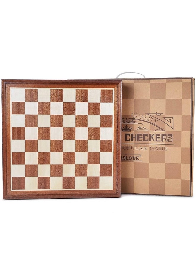 Vamslove Chess and Checkers Board Game Sets for Adults Wooden Deluxe 15 inch Wood Board Box with Storage, Classic 2 in 1 Large Size with Chess Pieces - 3â€ King Height - 2 Extra Queens  - Image 2