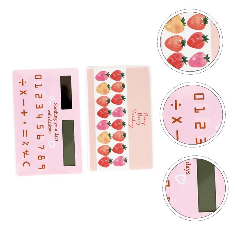 2Pcs Ultra Thin Solar Pocket Calculator Set Mini Card Format For Students Office Use - Image 3
