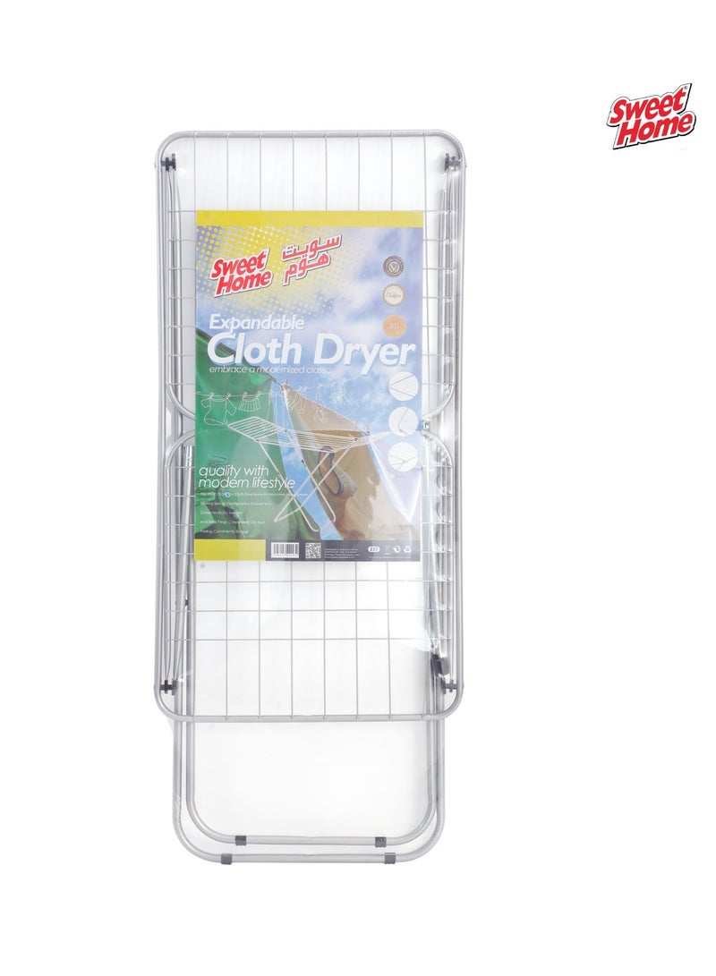 سويت هوم حامل تجفيف الملابس من الفولاذ المقاوم للصدأ، حامل تجفيف الملابس المتين، يوفر المساحة، محمول وقابل للطي، مثالي للمناطق الصغيرة - Image 2