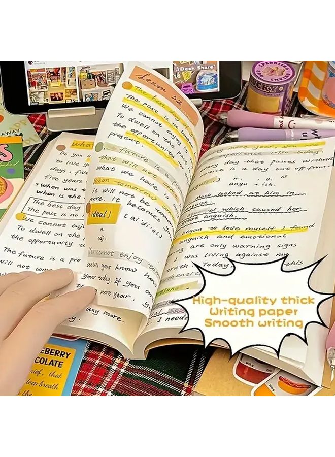 A5 غلاف بقرة مثل دفتر ملاحظات رابط سميك للغاية غلاف أنيق بسيط اللون B - Image 3