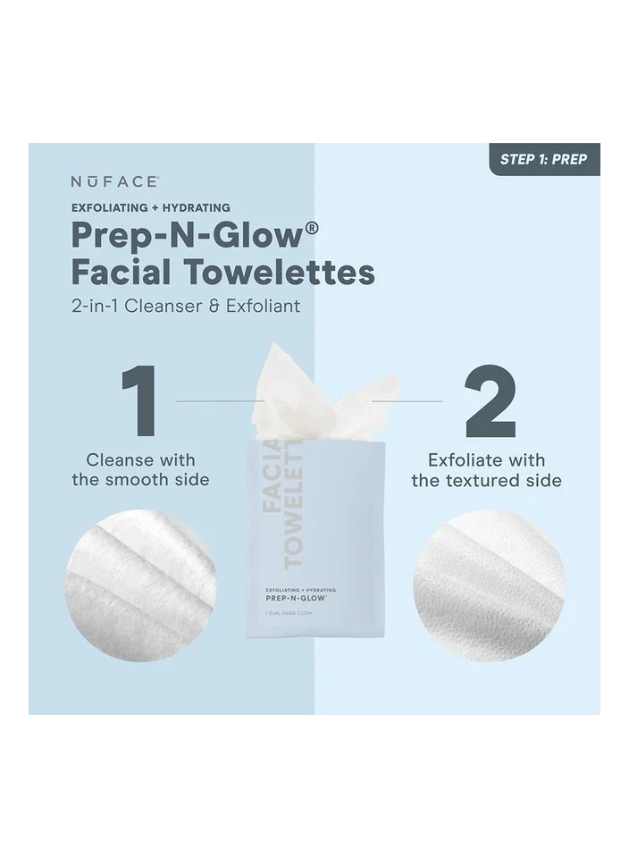 Nuface Prep-N-Glow 20 Dual-Sided Individual Cloths