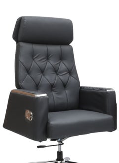 KARNAK Boss Executive Office Chair Steel Structure PU Leather 360° Swivel Desk Gaming Chair High Back & Adjustable Height Computer Table Chair Soft Foam Gaming Study Chair  Black  - Image 3