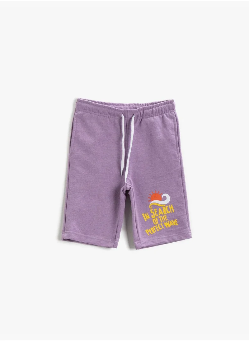 كوتون Drawstring Short Printed