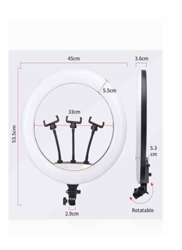 Generic 18-inch RGB Ring Light with Stand 42W Dimmable Bi-Color 3200K-5600K CRI 95+ LED Ring Light with 0-360 Full Color 9 Special Scenes Effect for Selfie Makeup Party Vlog YouTube Video Shooting  - Image 3